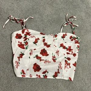 floral tie top